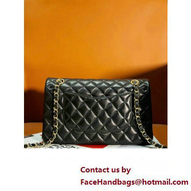 chanel Lambskin, Enamel  &  Gold-Tone Metal Classic Handbag A01112 BLACK 2024